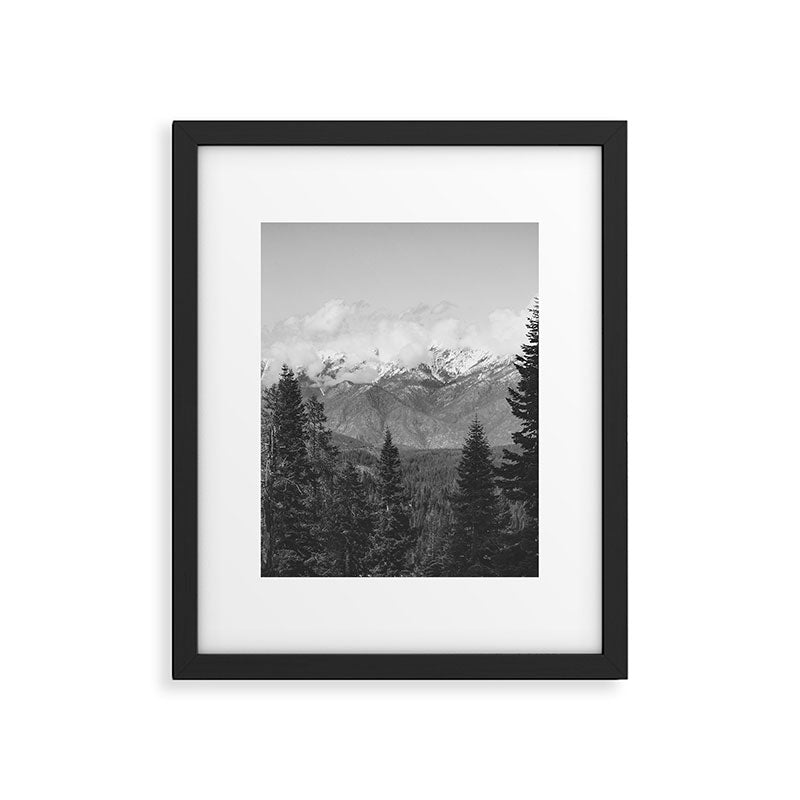 Snow Capped Sierras - Black and White Nature Photography Framed Art Print Gallery Image 5