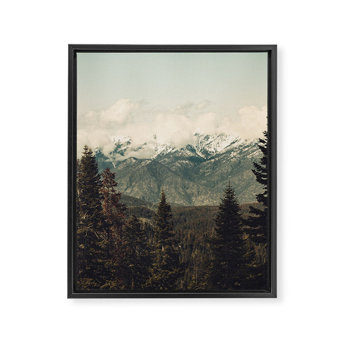 Snow capped Sierras Framed Canvas Print Gallery Image 1