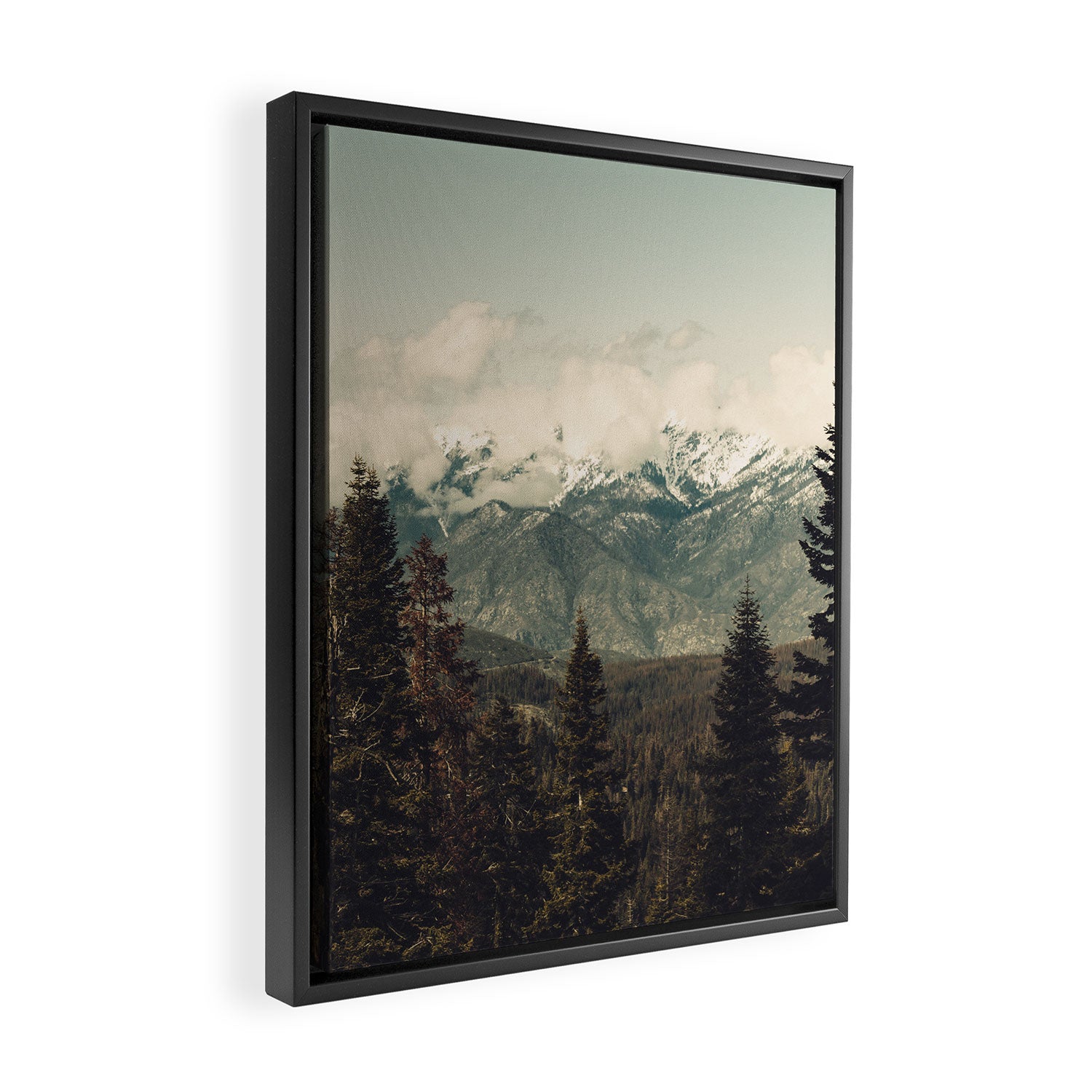 Snow capped Sierras Framed Canvas Print Gallery Image 2