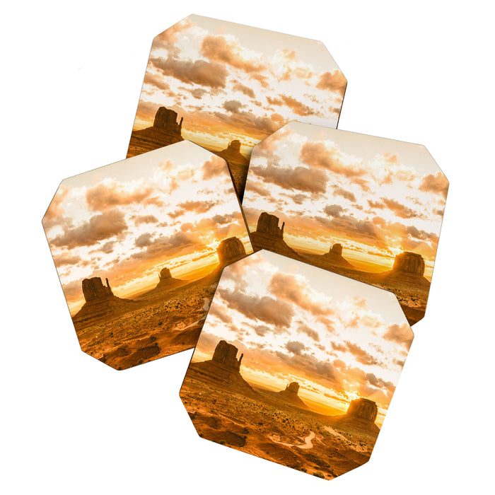 Southwest Wanderlust - Monument Valley Sunrise Nature Photography Coaster Gallery Image 1