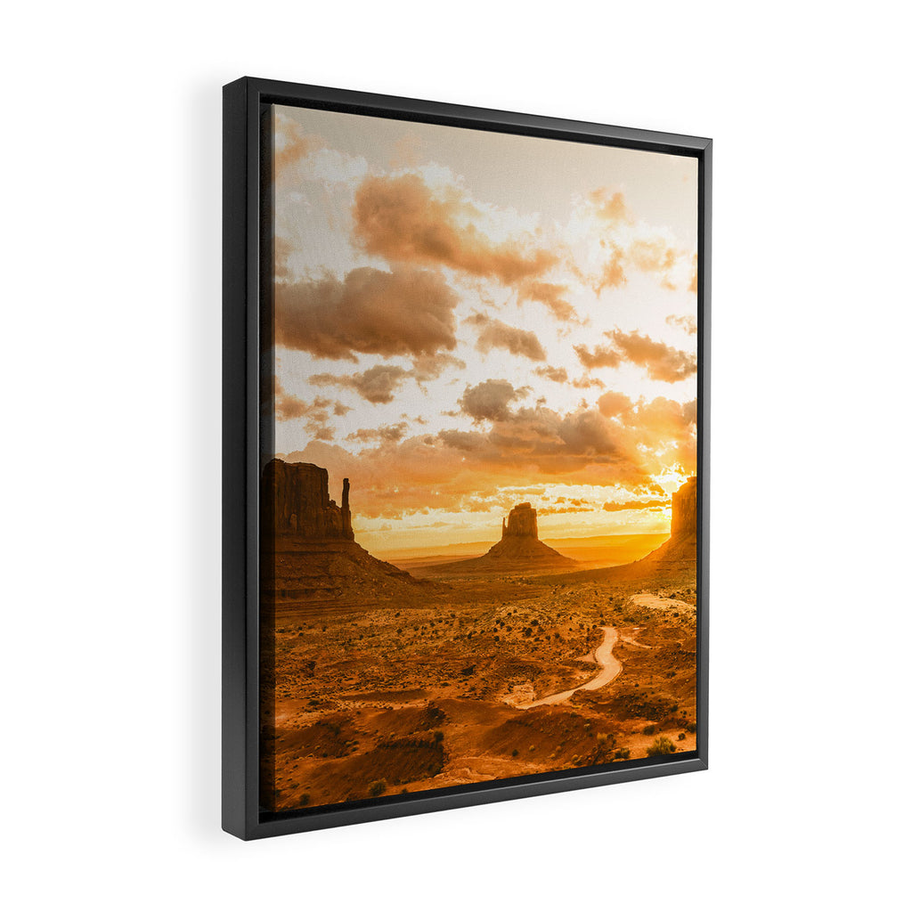 Southwest Wanderlust - Monument Valley Sunrise Nature Photography Framed Canvas Print Gallery Image 2