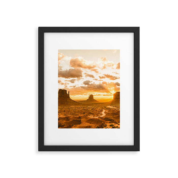 Southwest Wanderlust - Monument Valley Sunrise Nature Photography Framed Art Print Gallery Image 1