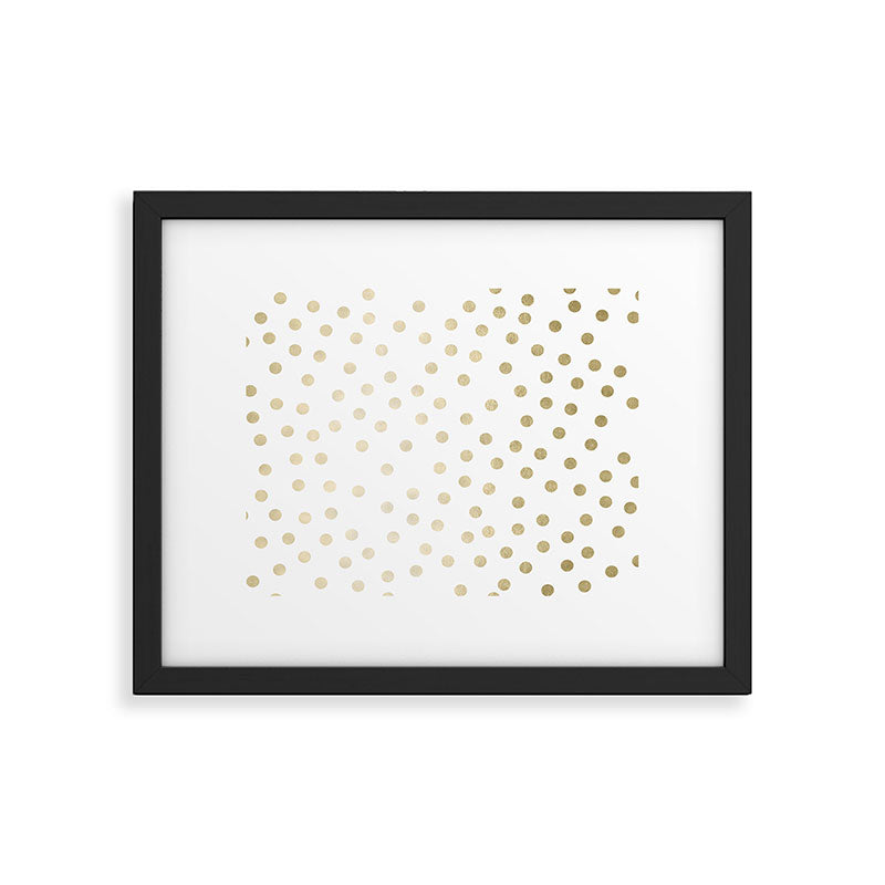 Stylish Gold Polka Dots Framed Art Print Gallery Image 5
