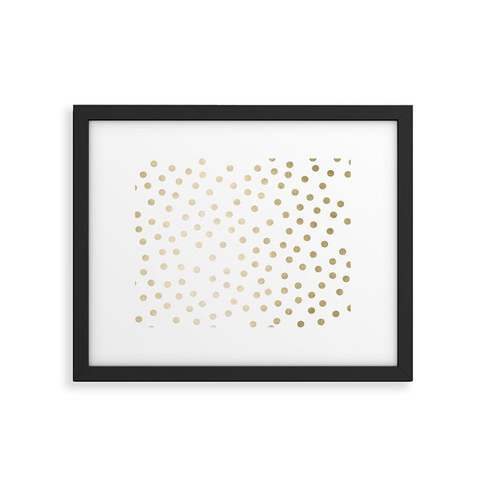 Stylish Gold Polka Dots Framed Art Print Gallery Image 1