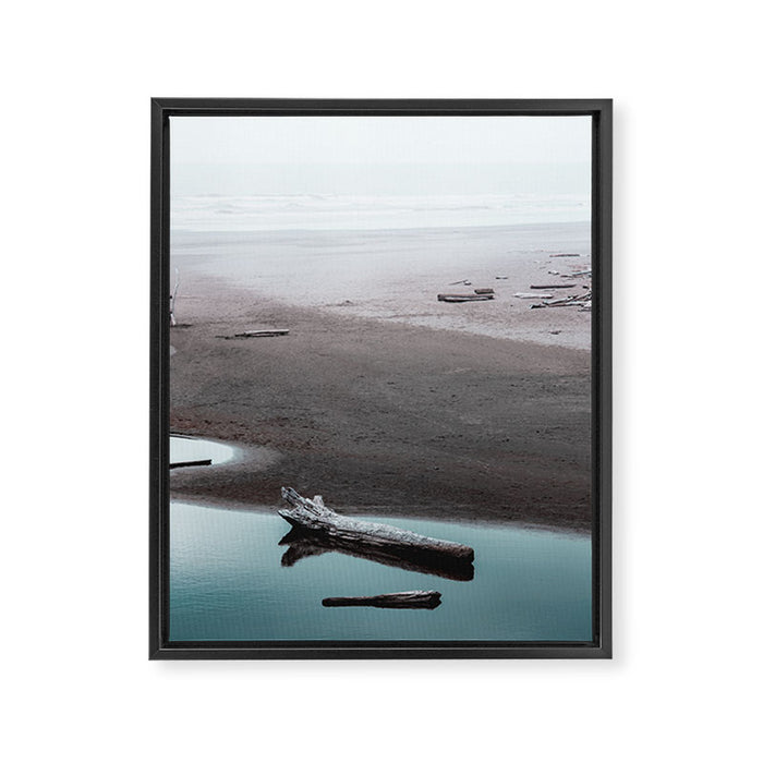 The Lost Summer - Ocean Beach Landscape Framed Canvas Print Gallery Image 1