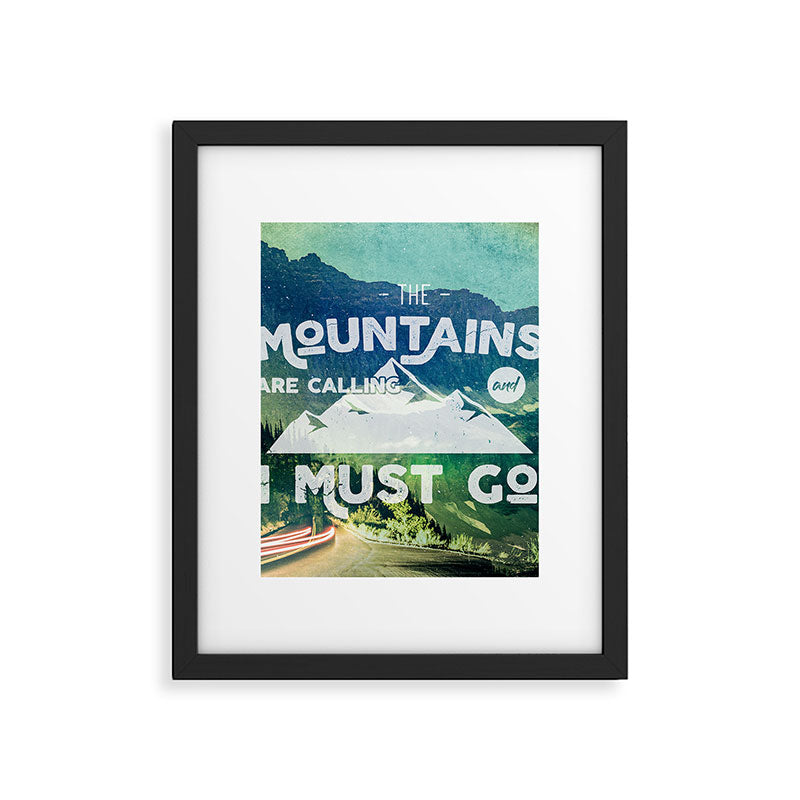 The Mountains are Calling and I Must Go White Framed Art Print Gallery Image 5