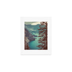 Vintage Blue Crater Lake and Trees - Nature Photography Art Print Gallery Image 1
