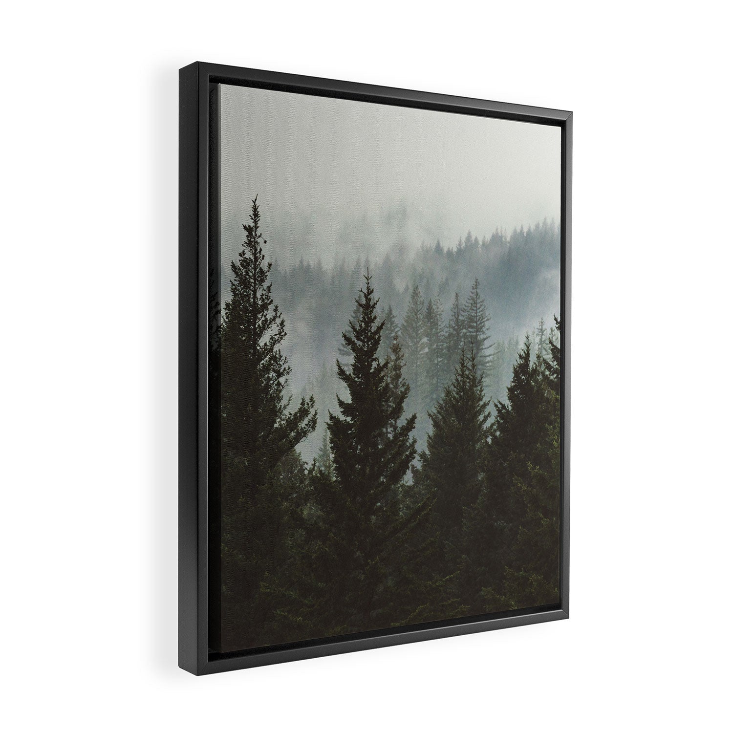 Wanderlust Forest II - Mountain Adventure in Foggy Woods Framed Canvas Print Gallery Image 2