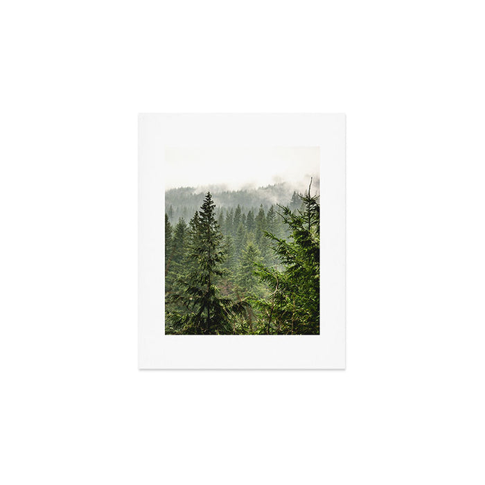 Wanderlust Forest - Mountain Adventure in Foggy Woods Art Print Gallery Image 1