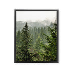 Wanderlust Forest - Mountain Adventure in Foggy Woods Framed Canvas Print Gallery Image 6