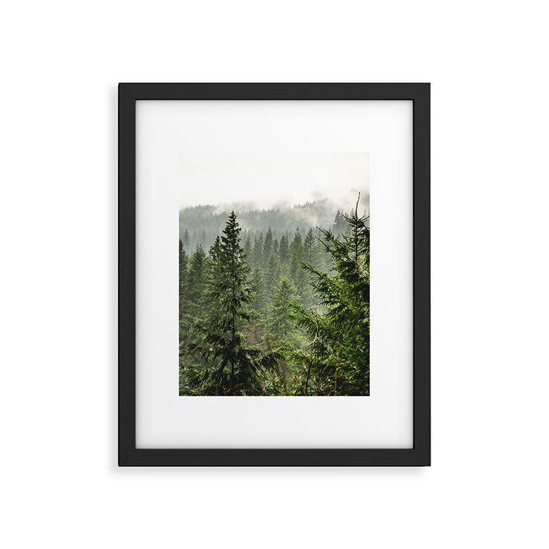 Wanderlust Forest - Mountain Adventure in Foggy Woods Framed Art Print Gallery Image 5