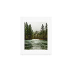 Wanderlust Forest River - Mountain Adventure in Foggy Woods Art Print Gallery Image 1