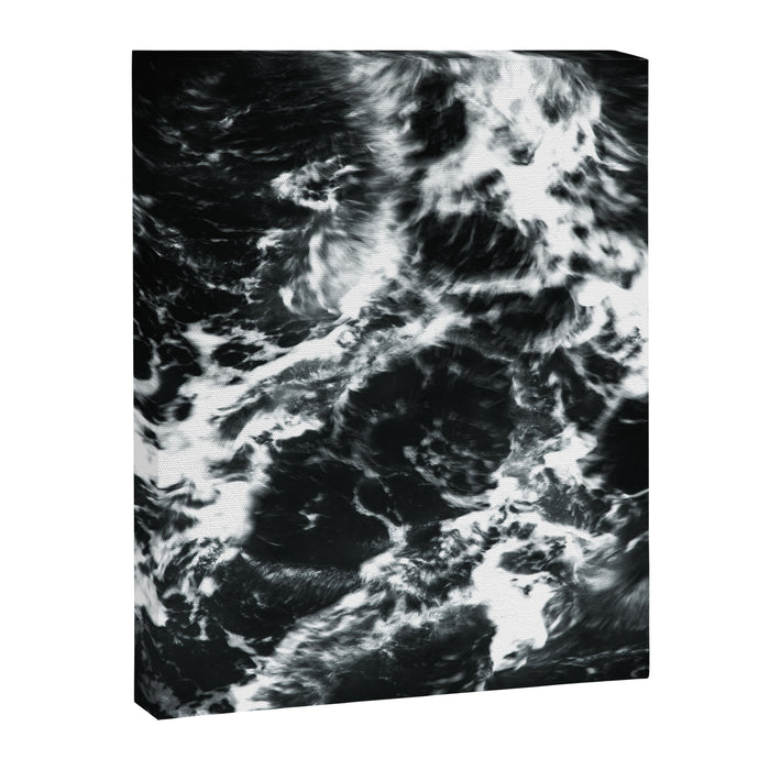 Waves - Black and White Abstract Canvas Print Gallery Image 1
