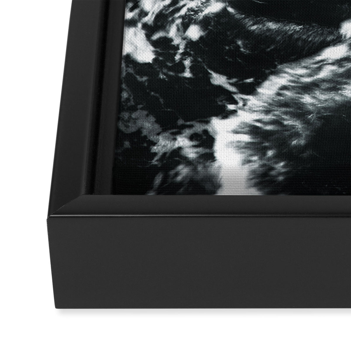 Waves - Black and White Abstract Framed Canvas Print Gallery Image 3