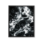 Waves - Black and White Abstract Framed Canvas Print Gallery Image 6