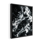Waves - Black and White Abstract Framed Canvas Print Gallery Image 2