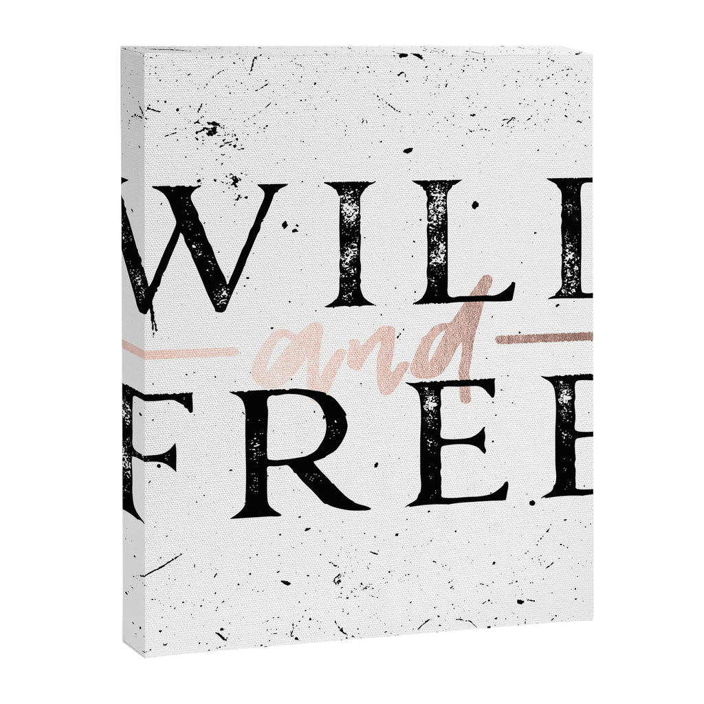 Wild and Free Rose Gold on White Canvas Print Gallery Image 8