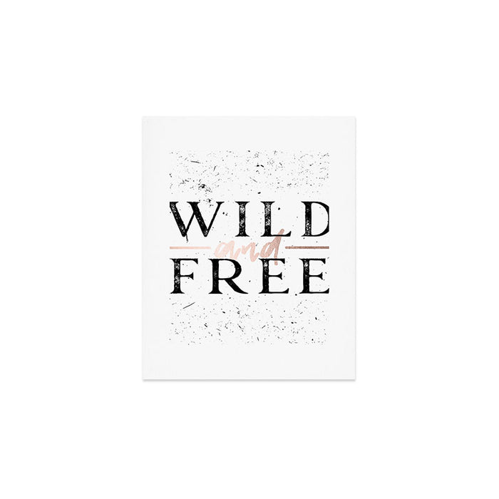 Wild and Free Rose Gold on White Art Print Gallery Image 1