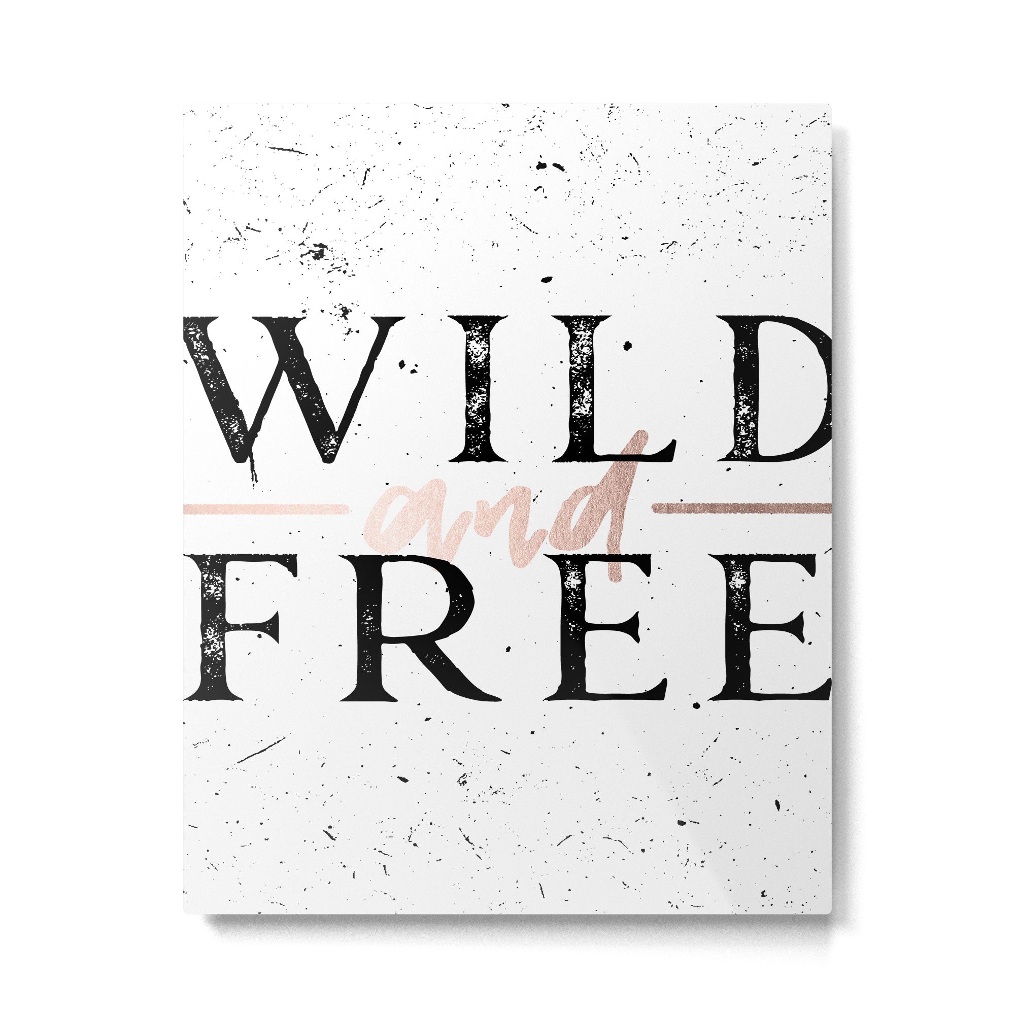 Wild and Free Rose Gold on White Metal Print Gallery Image 6