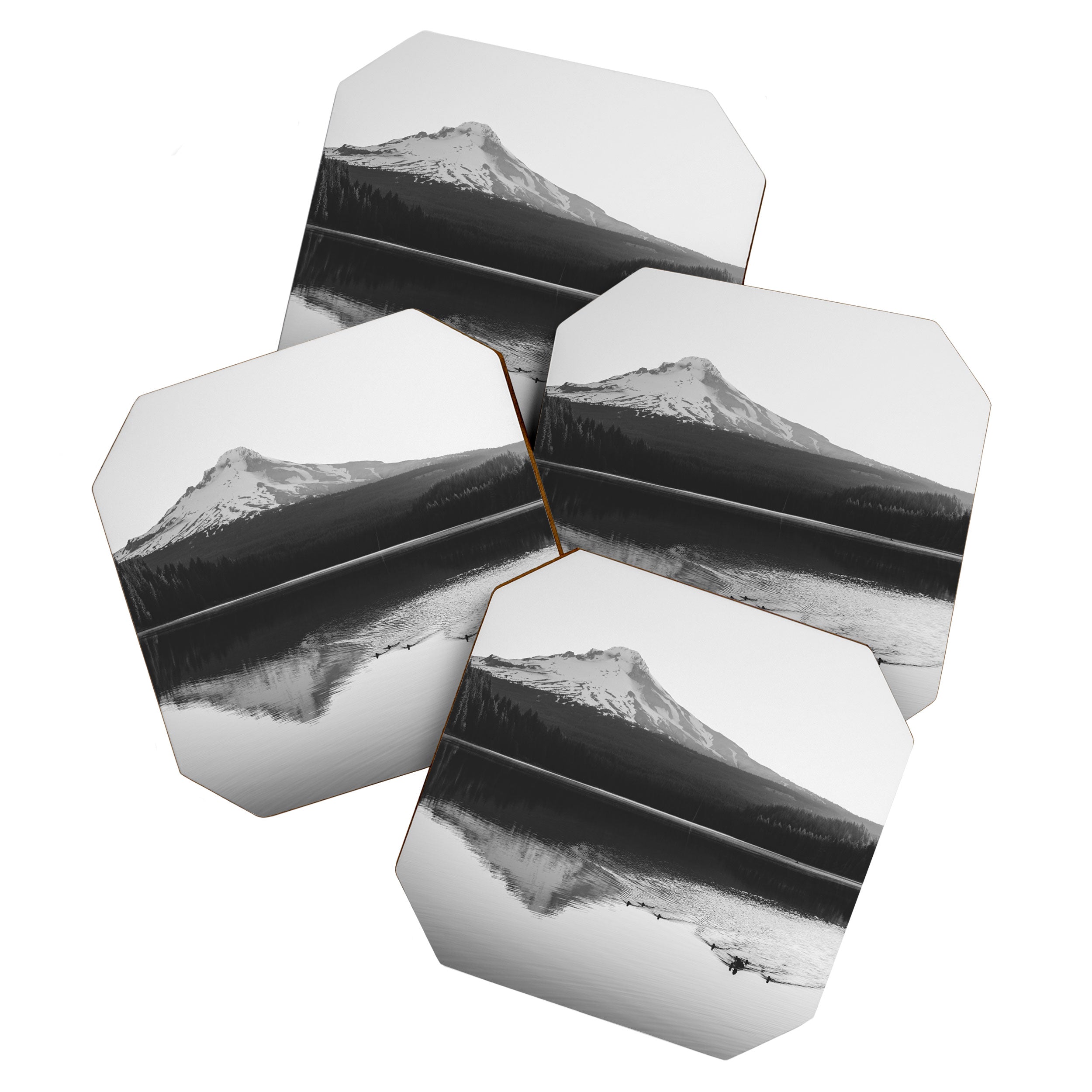 Wild Mountain Sunrise - Black and White Nature Photography Coaster Gallery Image 1