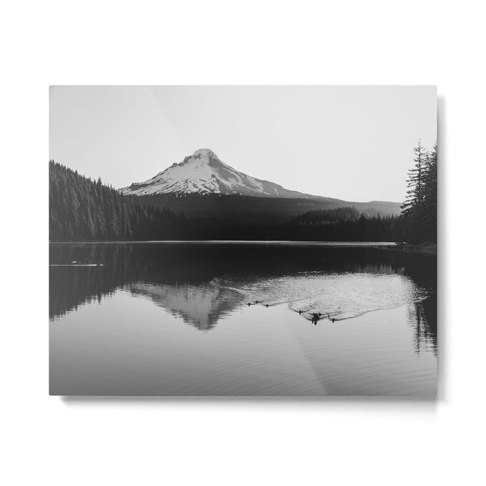Wild Mountain Sunrise - Black and White Nature Photography Metal Print Gallery Image 1