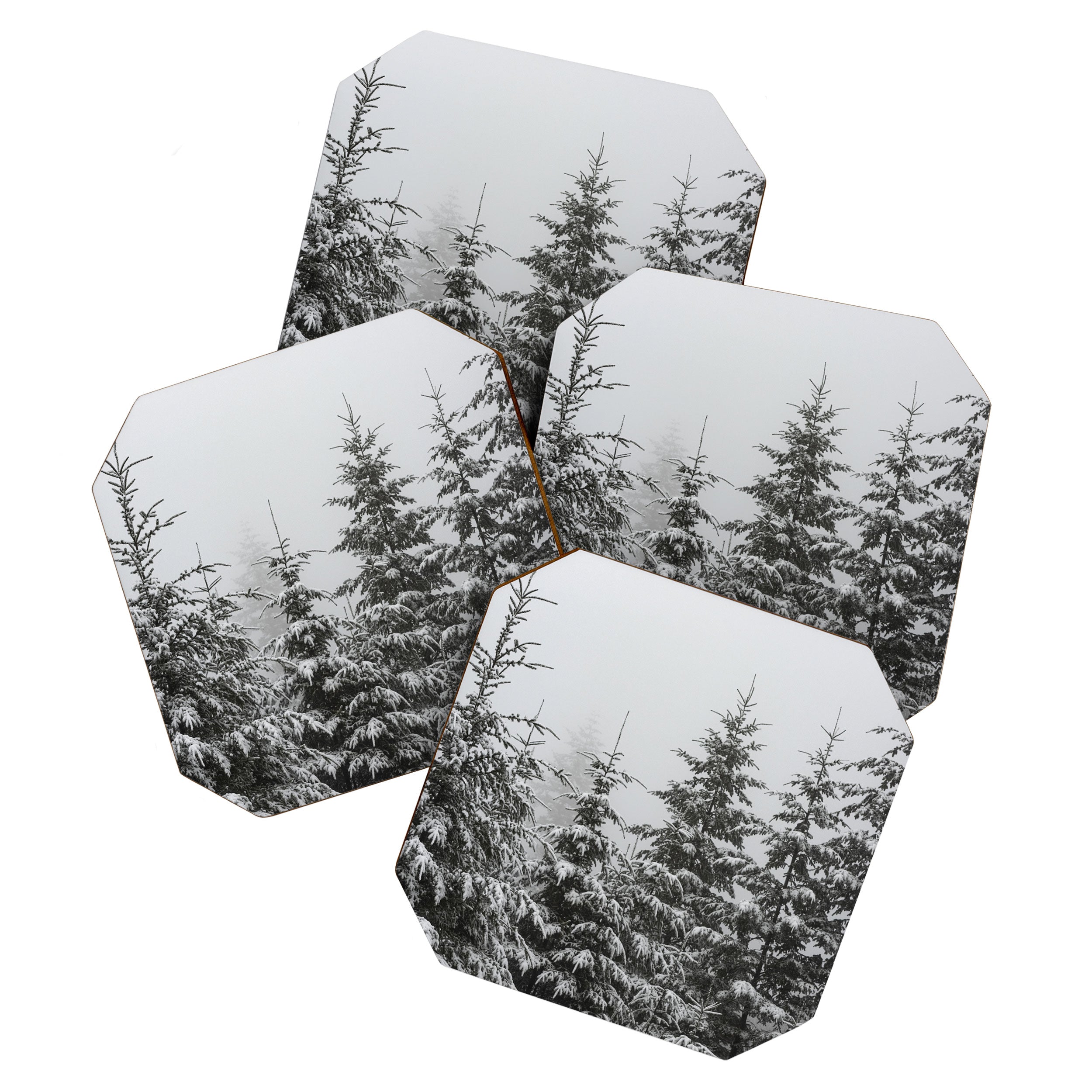 Winter Forest Fir Tree Snow II - Nature Photography Coaster Gallery Image 1
