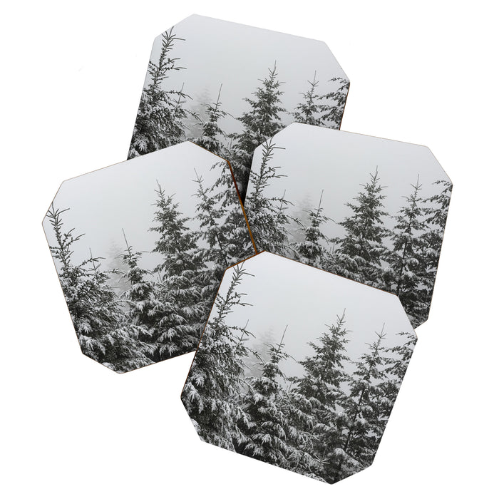 Winter Forest Fir Tree Snow II - Nature Photography Coaster Gallery Image 1