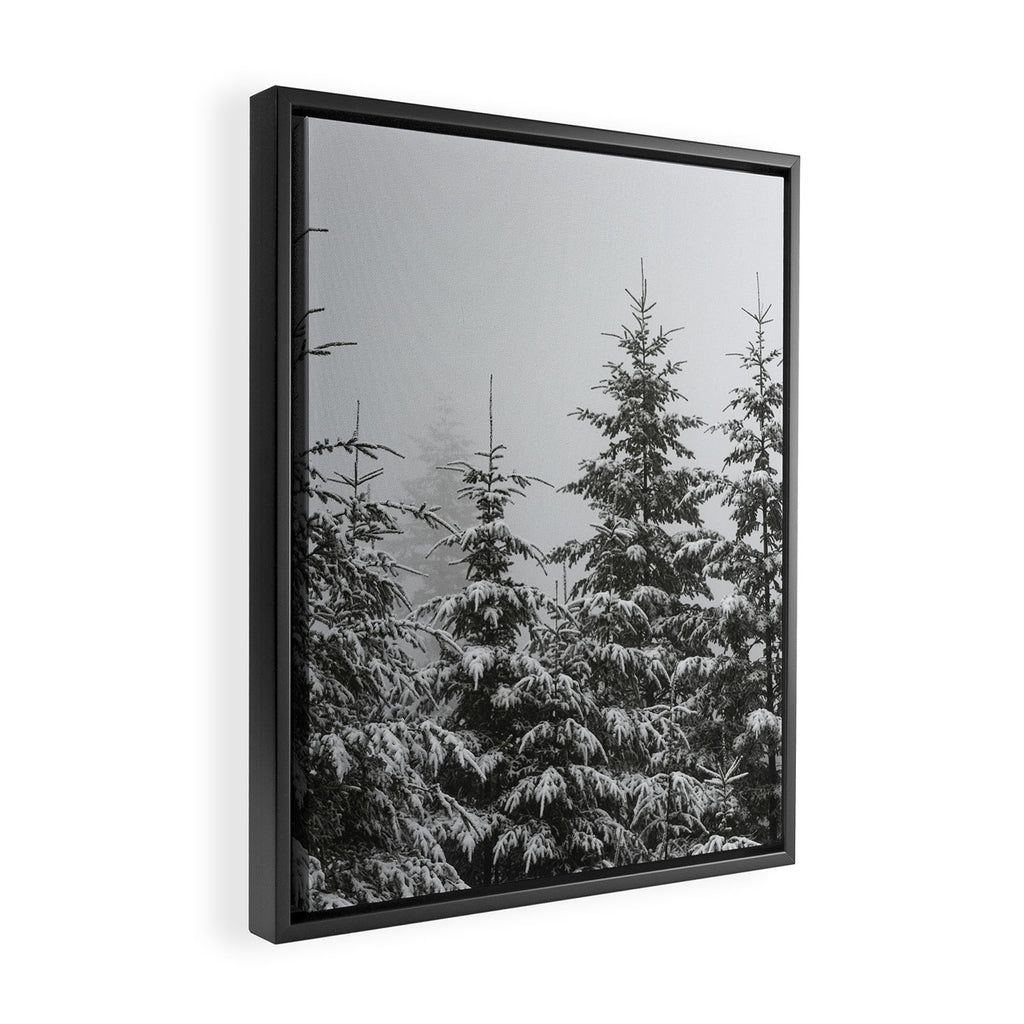 Winter Forest Fir Tree Snow II - Nature Photography Framed Canvas Print Gallery Image 2
