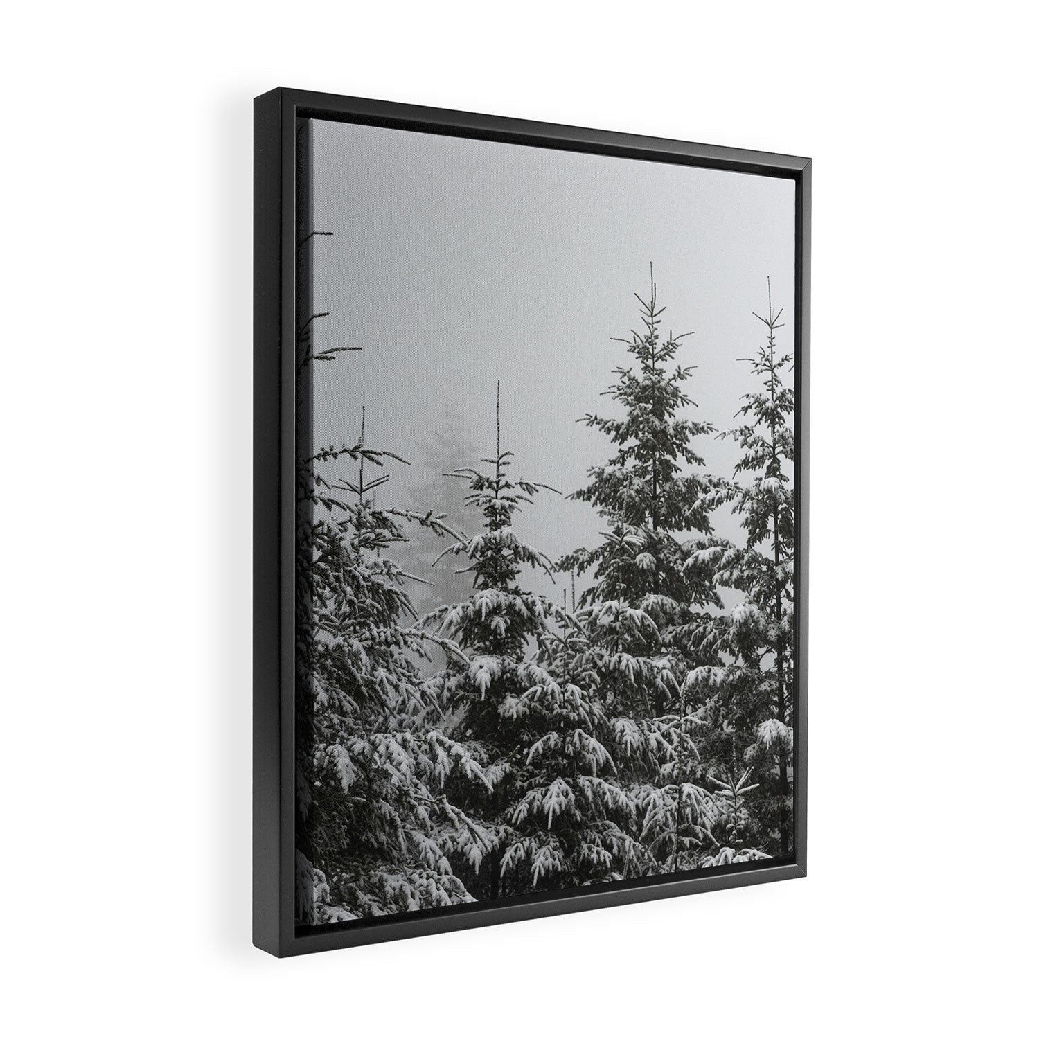 Winter Forest Fir Tree Snow II - Nature Photography Framed Canvas Print Gallery Image 2