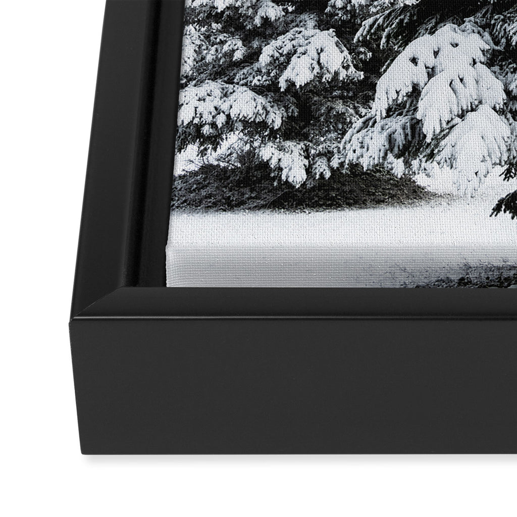 Winter Magic - Snow Covered Fir Trees Pacific Northwest Framed Canvas Print Gallery Image 3