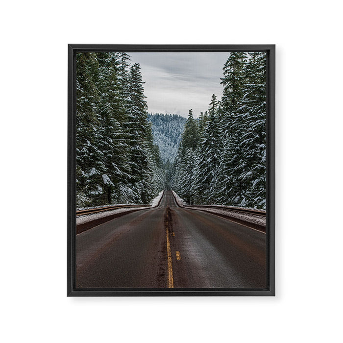 Winter Road Trip - Pacific Northwest Nature Photography Framed Canvas Print Gallery Image 1