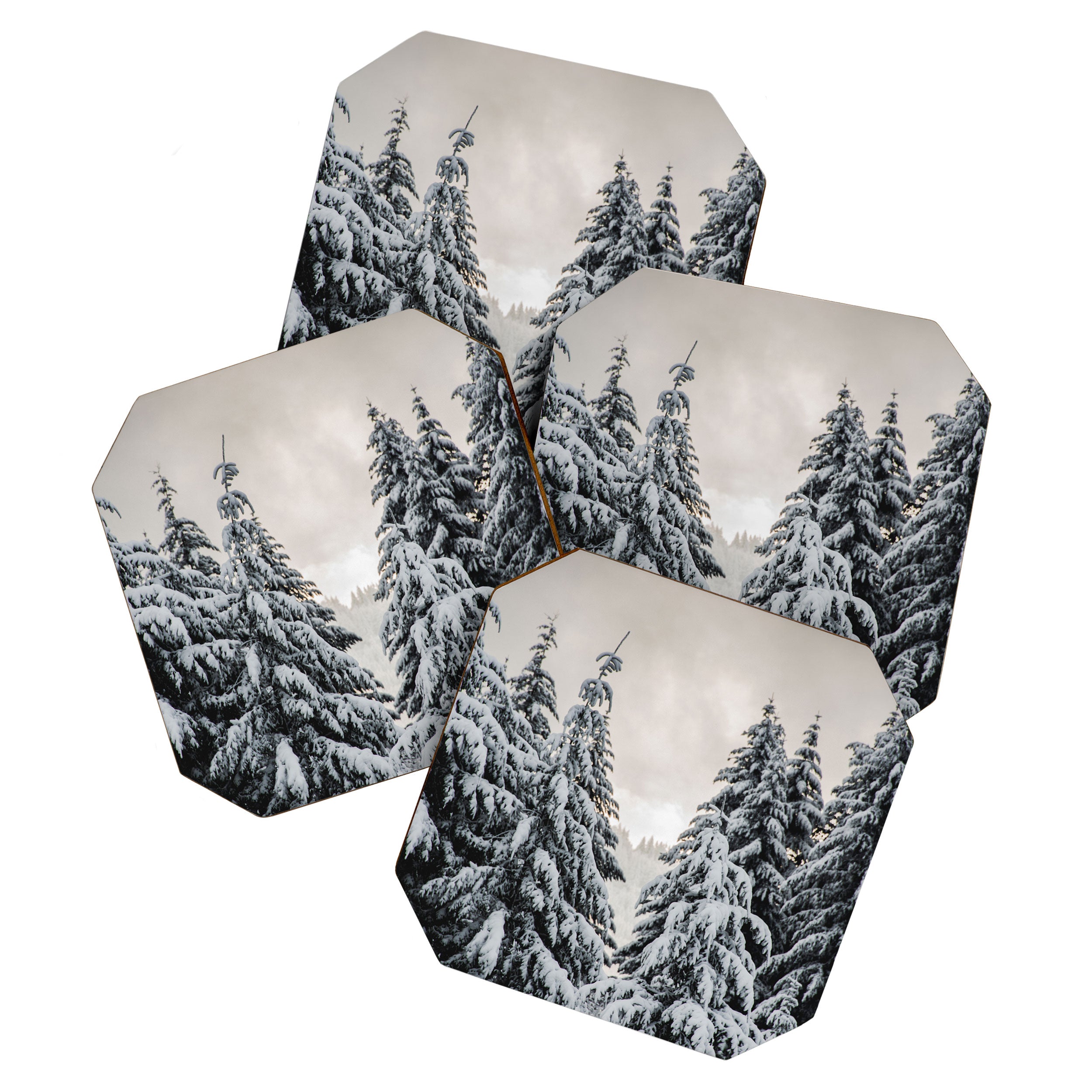 Winter Woods II - Snow Capped Forest Adventure Nature Photography Coaster Gallery Image 1