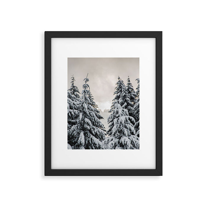 Winter Woods II - Snow Capped Forest Adventure Nature Photography Framed Art Print Gallery Image 1