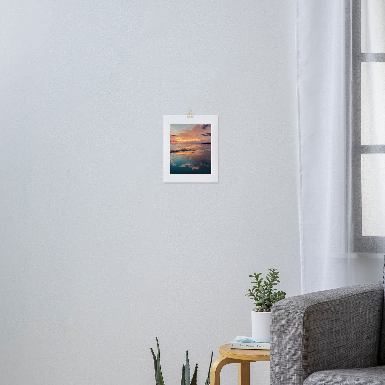 Beautiful Summer Beach Sunset Reflection Art Print Gallery Image 3