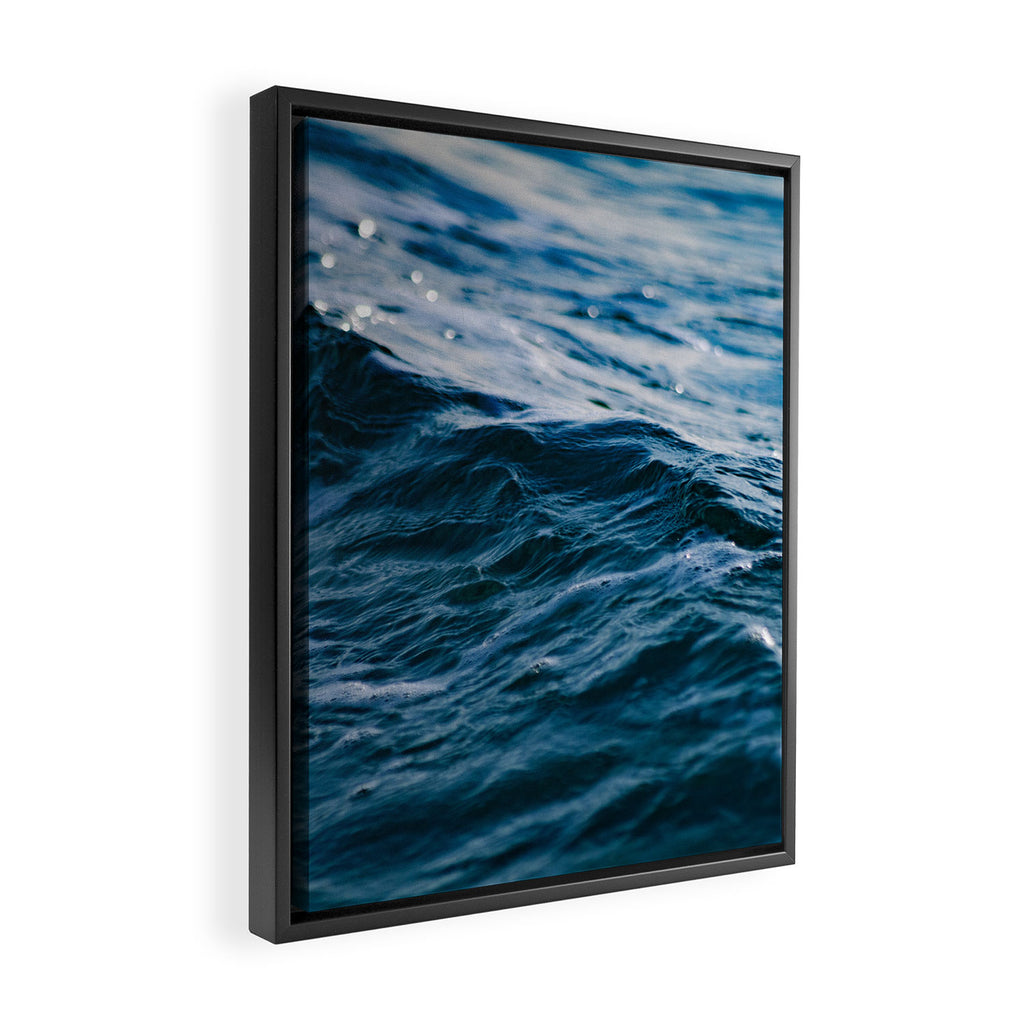Blue Ocean Waves Framed Canvas Print Gallery Image 2