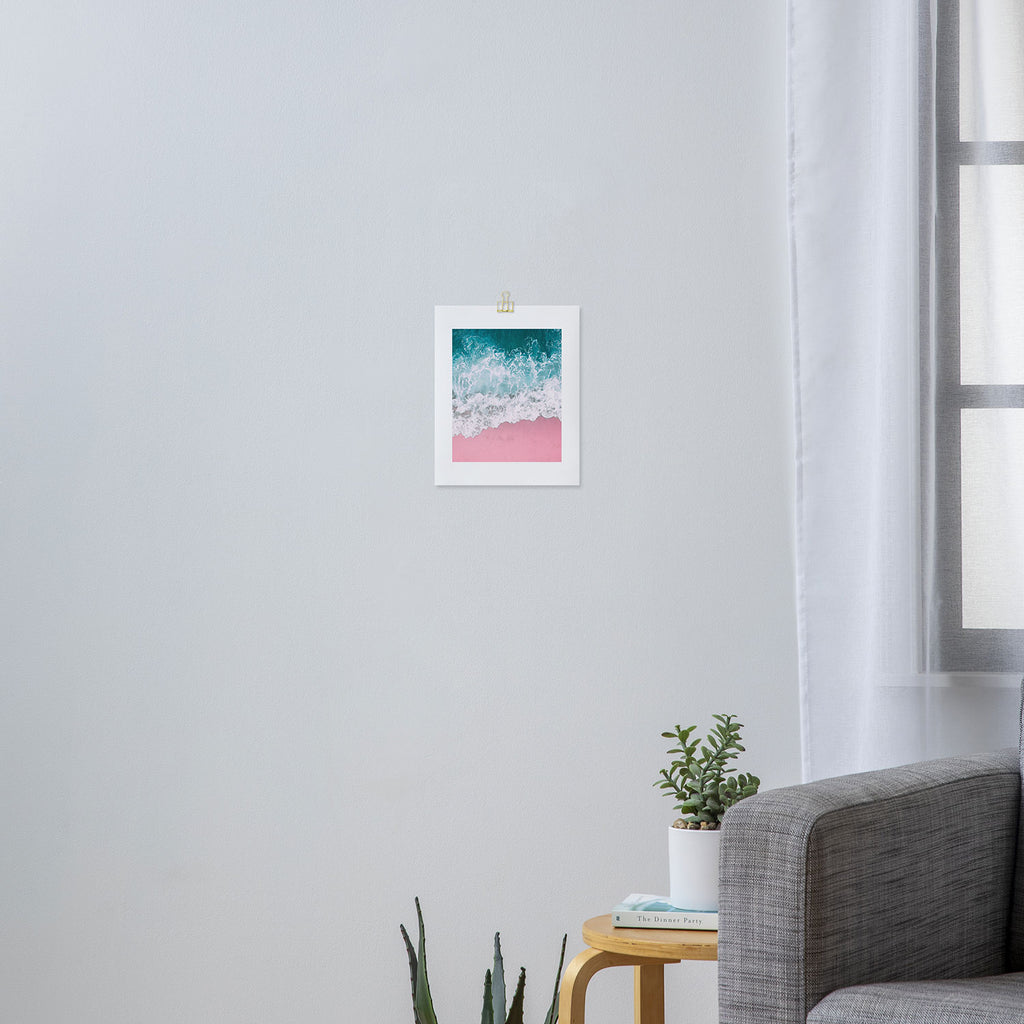 Turquoise Sea Pastel Beach Art Print Gallery Image 3