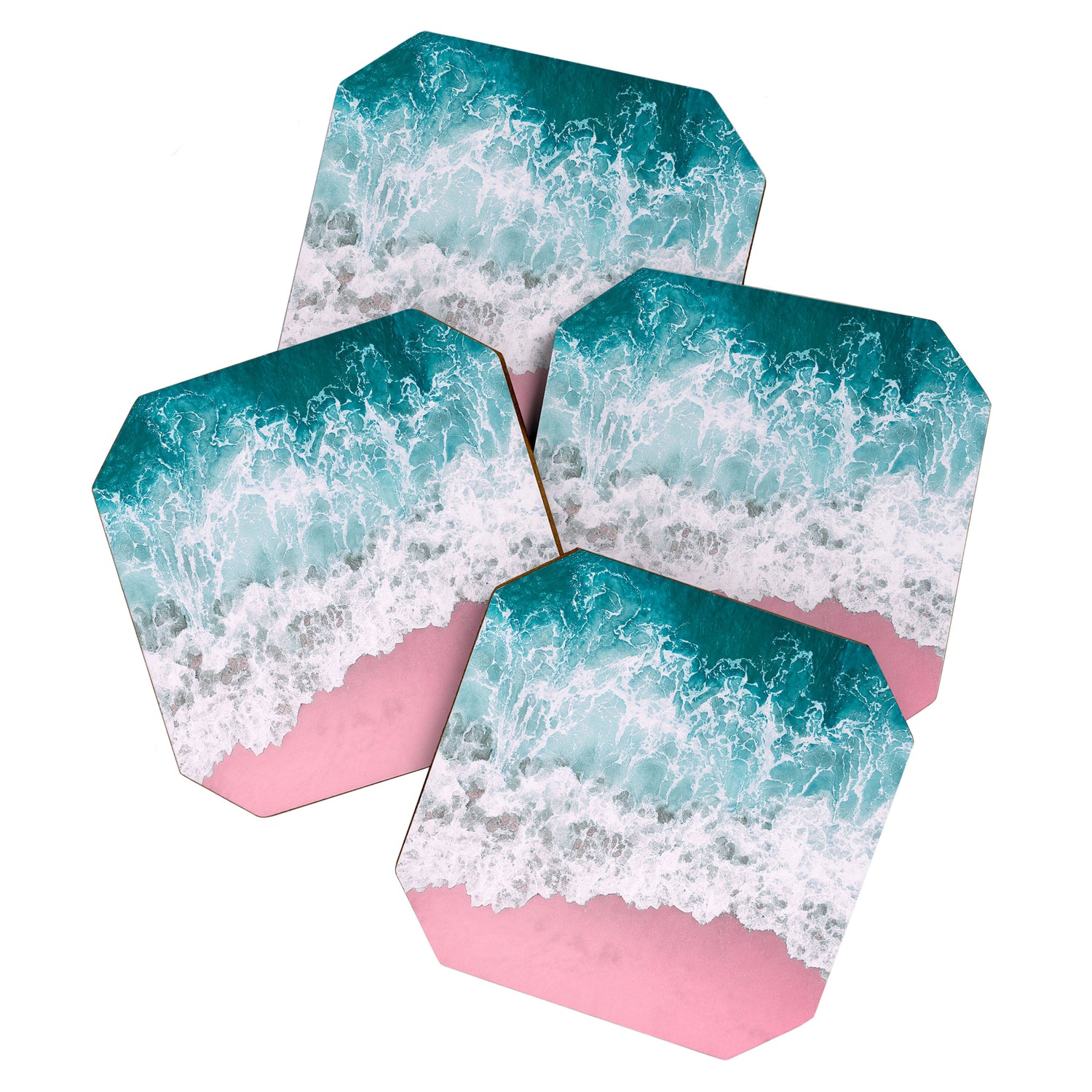 Turquoise Sea Pastel Beach Coaster Gallery Image 1
