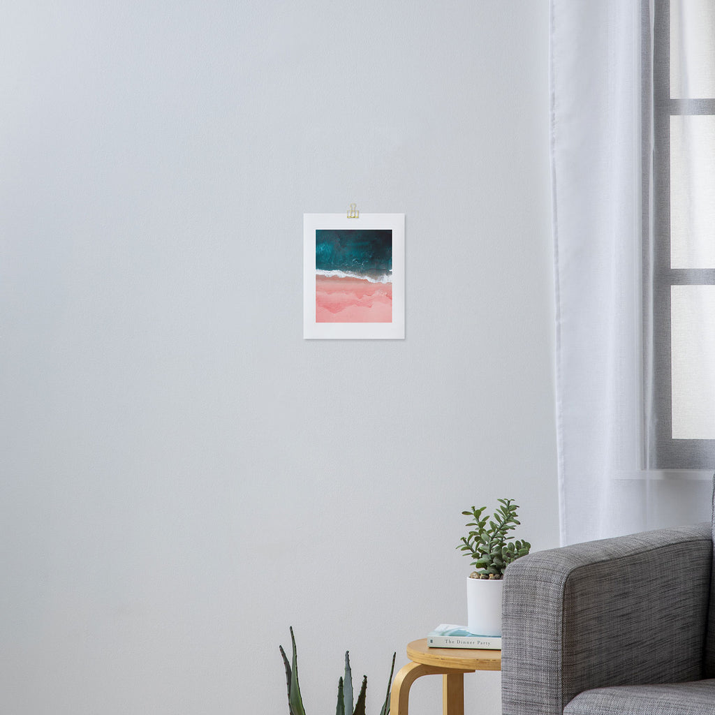 Turquoise Sea Pastel Beach III Art Print Gallery Image 3