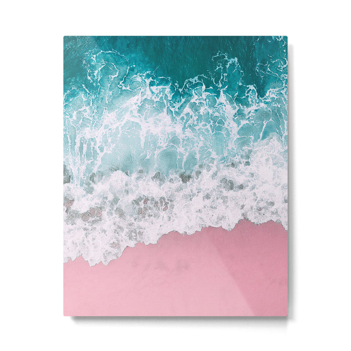 Turquoise Sea Pastel Beach Metal Print Gallery Image 1