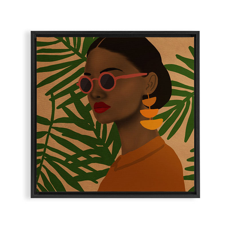 girl in shades Framed Canvas Print Gallery Image 3
