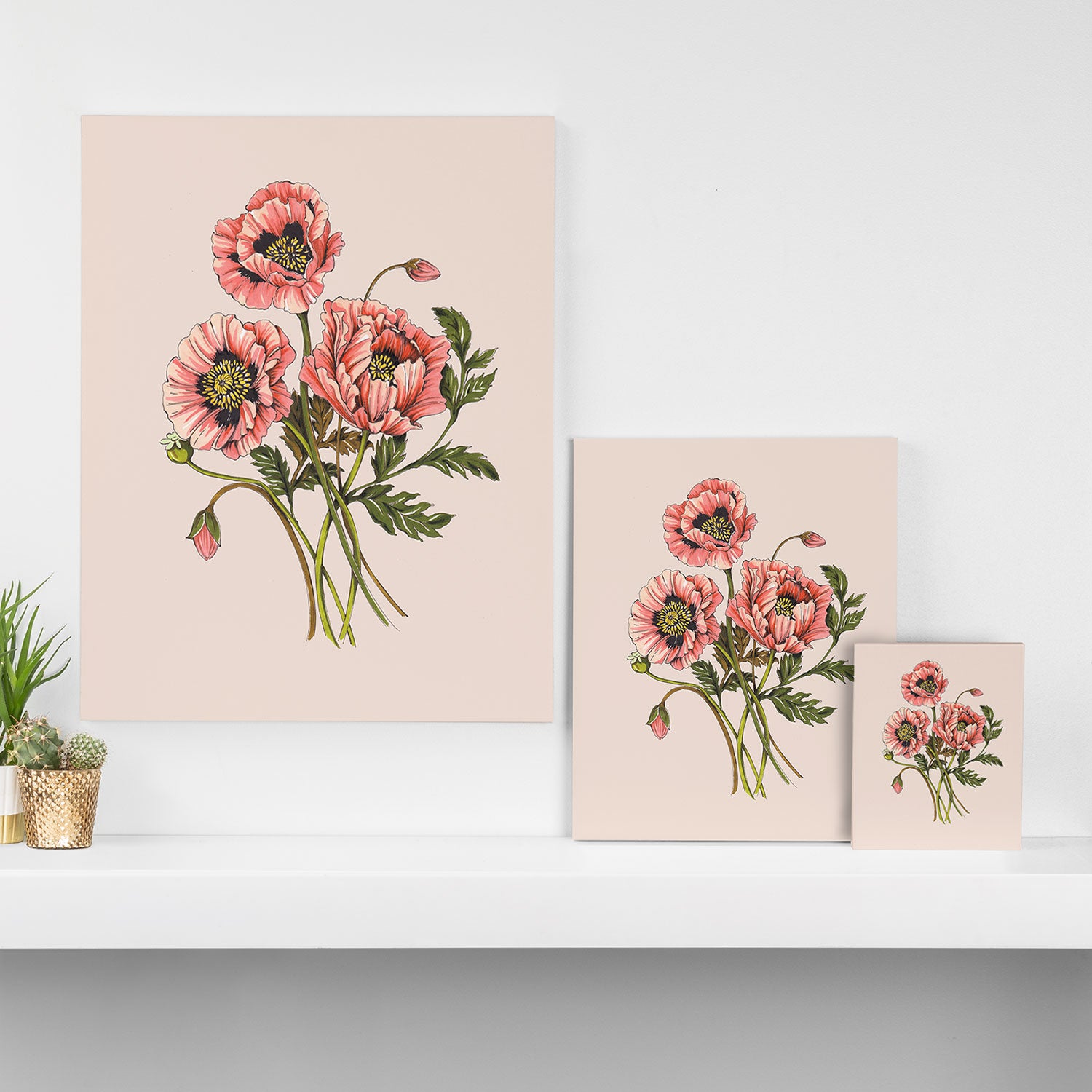 Pink Shirley Poppies  Canvas Print Gallery Image 3