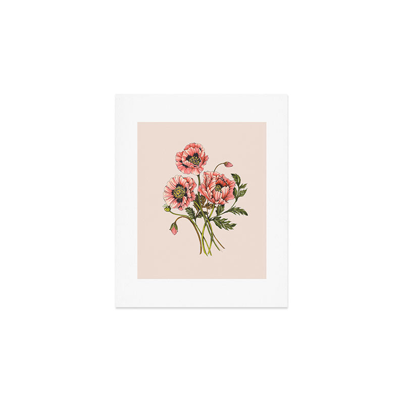 Pink Shirley Poppies  Art Print Gallery Image 1