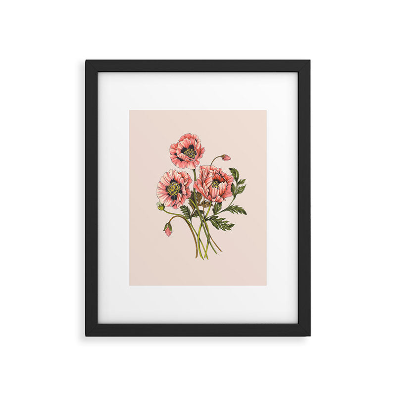 Pink Shirley Poppies  Framed Art Print