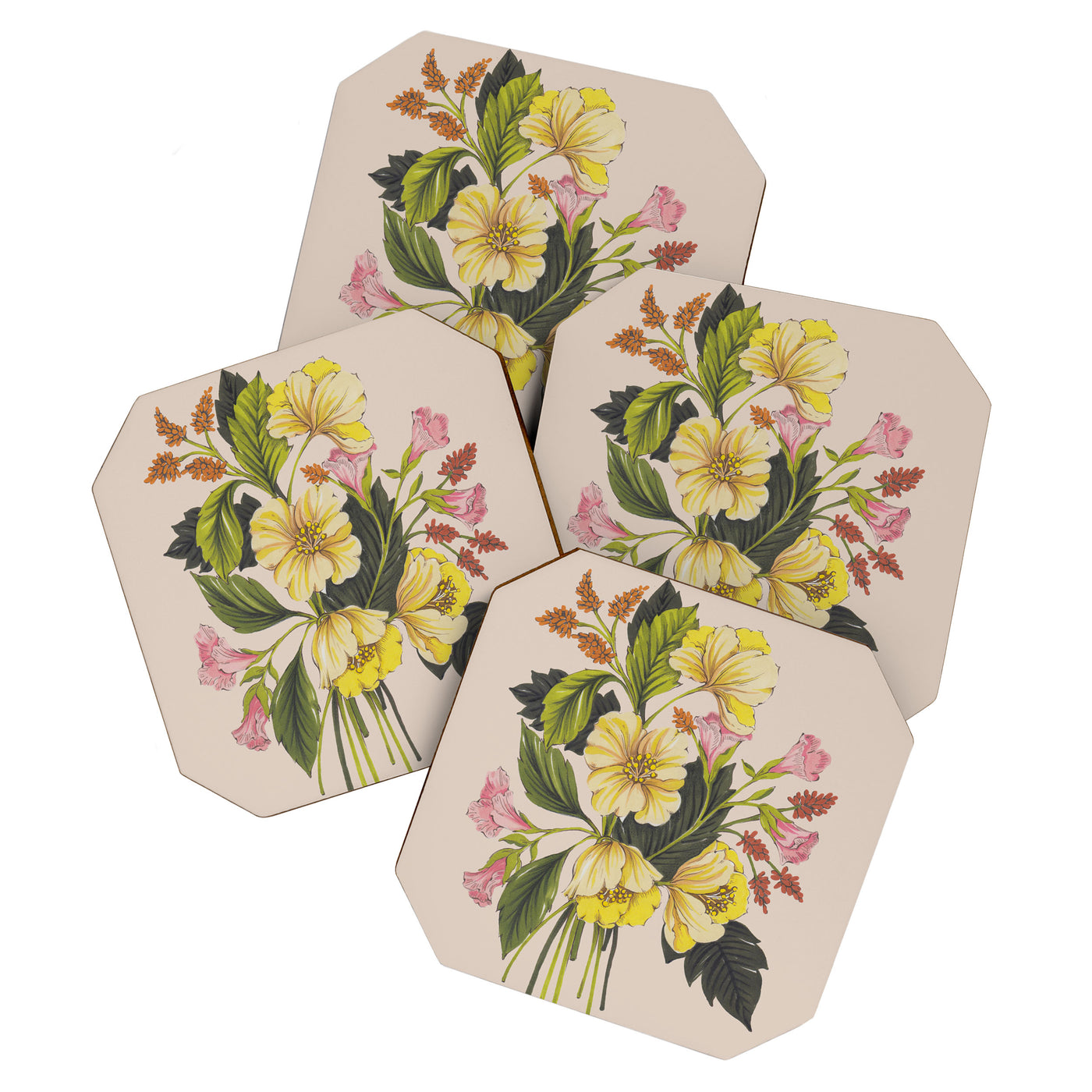 Yellow Flower bunch Coaster
