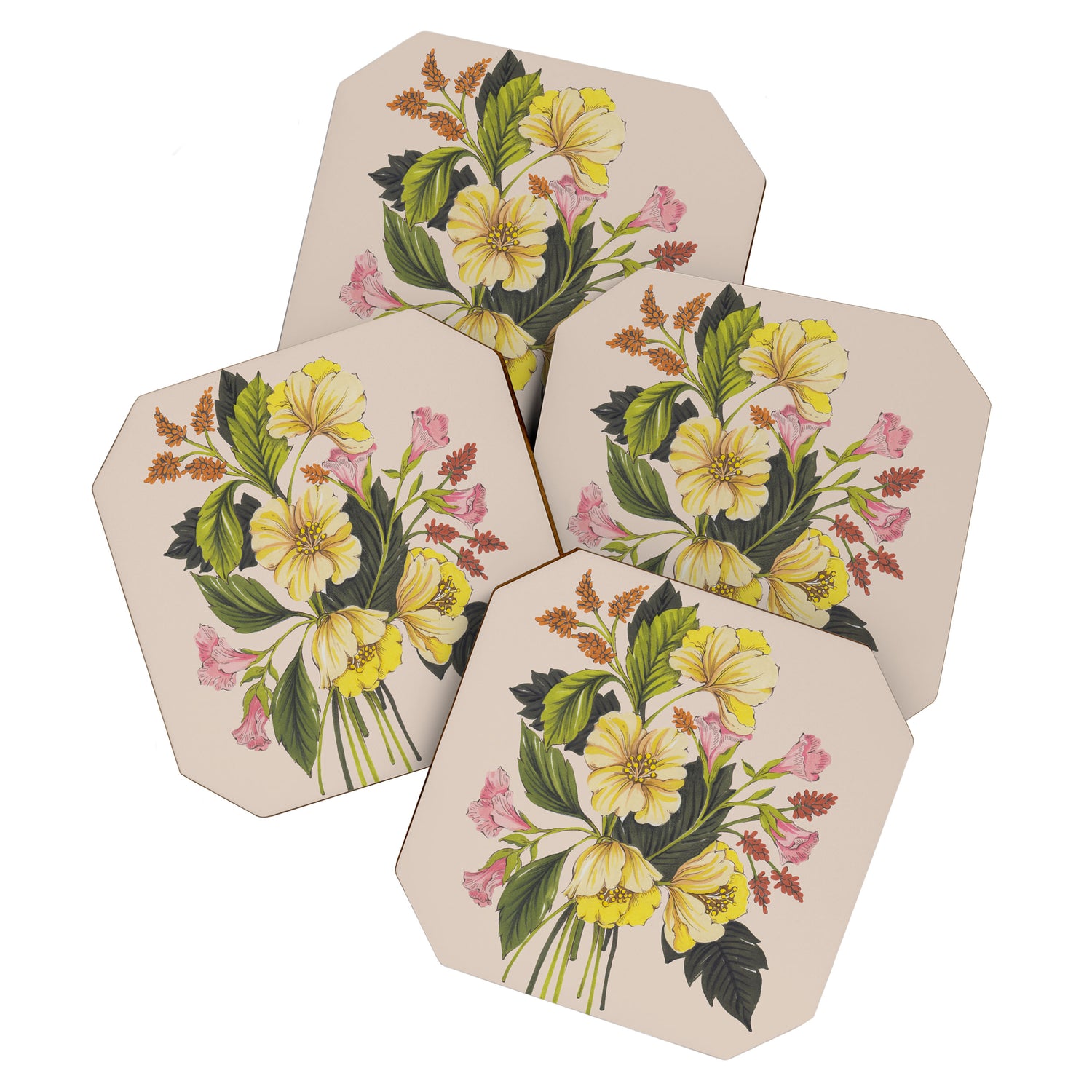 Yellow Flower bunch Coaster Gallery Image 1