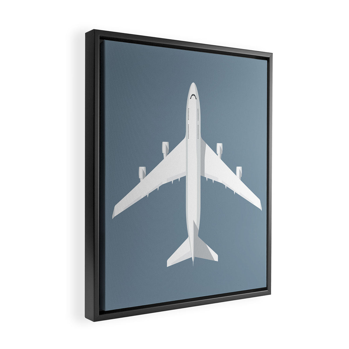 747-400 Jumbo Jet Airliner Aircraft - Slate Framed Canvas Print Gallery Image 2
