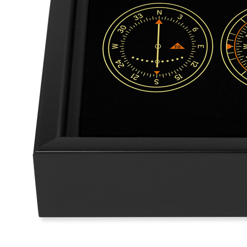 Aircraft Flight Instruments - Full Black Framed Canvas Print Gallery Image 3