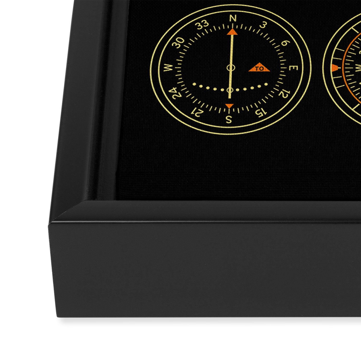 Aircraft Flight Instruments - Full Black Framed Canvas Print Gallery Image 3