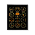 Aircraft Flight Instruments - Full Black Framed Canvas Print Gallery Image 8