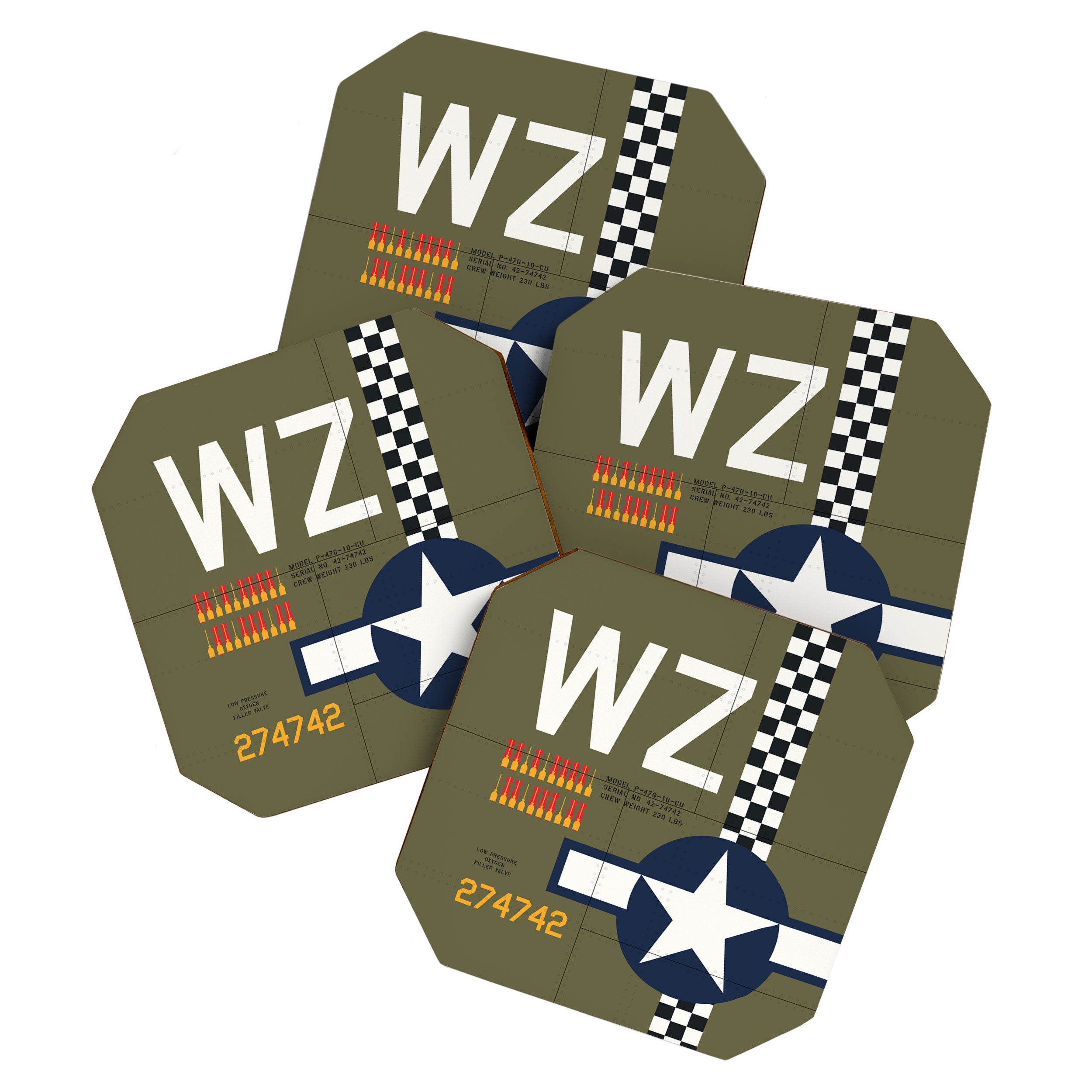 Aircraft Markings - USA P-47 Coaster Gallery Image 1
